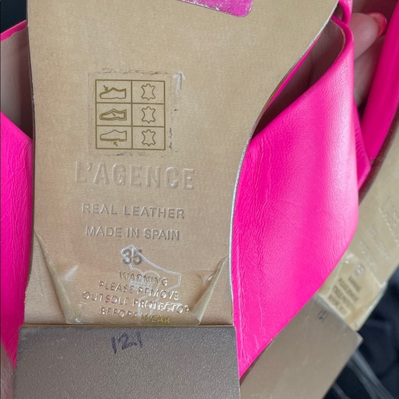 L'AGENCE Bright Pink Slide Sandals Sz 36 - Picture 5 of 5